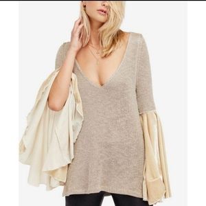 Free People Celestial Velvet Bell Sleeve Sweater